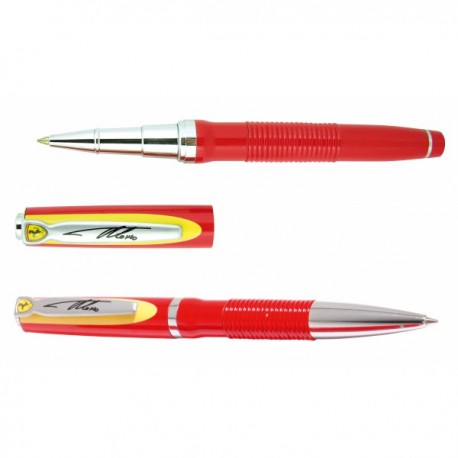 Parure stylos bille et roller FERRARI Alonso rouge et jaune